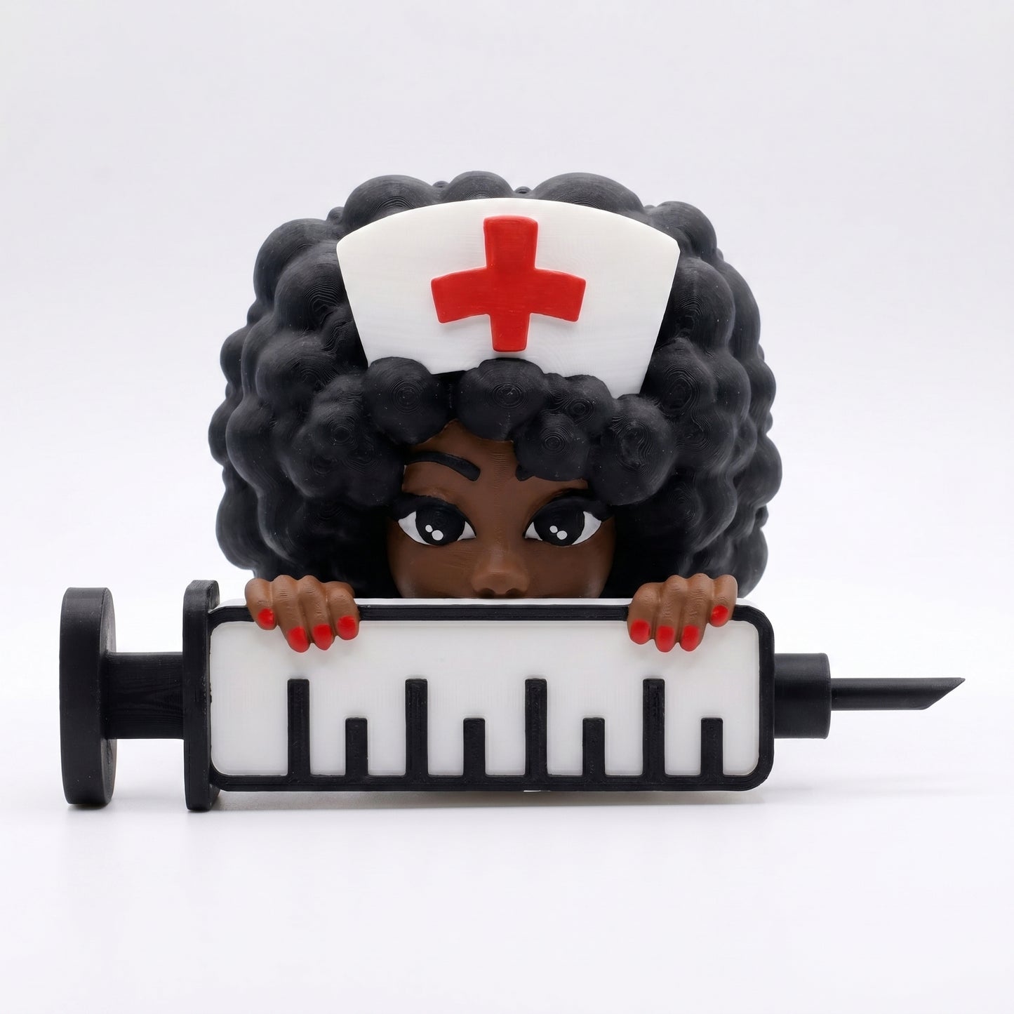 SUPERVALUECHOICE HCSEUA00075  Z-Blank Red Cross Nurse Syringe Resin Figurine DIY Paintable Blanks for Brooch Keychain Handmade Accessories 2.3" × 2.7" × 0.6"