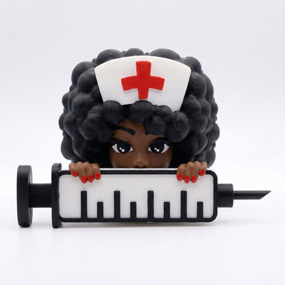 SUPERVALUECHOICE HCSEUA00075  Z-Blank Red Cross Nurse Syringe Resin Figurine DIY Paintable Blanks for Brooch Keychain Handmade Accessories 2.3" × 2.7" × 0.6"