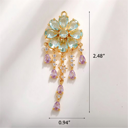SUPERVALUECHOICE HCSESC00008 Vintage Royal Palace Style Charms Pendants, DIY Jewelry Making Supplies, Ornate Tassel Rhinestone Crystal Charms for Earrings Necklaces Crafting