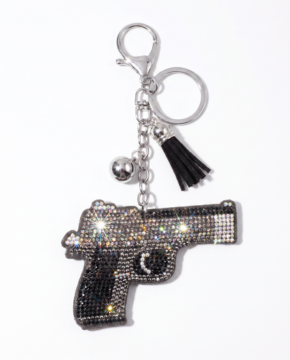 SUPERVALUECHOICE HCSESA00042 Rhinestone Gun Keychain & Brooch Sparkly Accessory