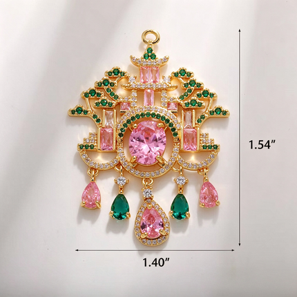 SUPERVALUECHOICE HCSESC00008 Vintage Royal Palace Style Charms Pendants, DIY Jewelry Making Supplies, Ornate Tassel Rhinestone Crystal Charms for Earrings Necklaces Crafting