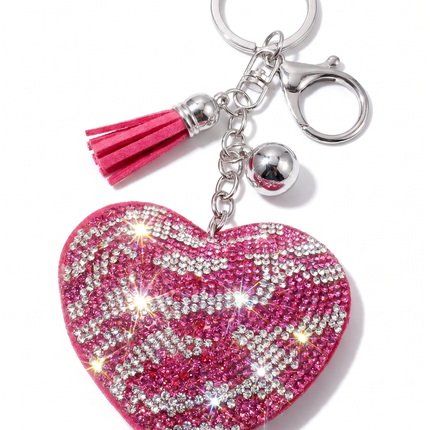 SUPERVALUECHOICE HCSESA00044 Sparkly Rhinestone Heart Bow Keychain Brooch