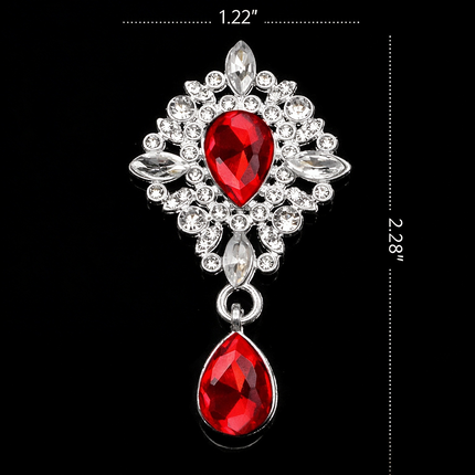 SUPERVALUECHOICE HCSESC00004 DIY Crafts Rhinestone Alloy Brooch Accessories Silver Flat Back 1.37*2.63inch Crystal Brooch Sparkling Crystal