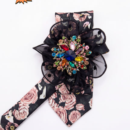SUPERVALUECHOICE HCSEZA00004 Black Floral Bow Tie