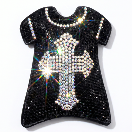 SUPERVALUECHOICE HCSESA00046 Sparkly Rhinestone Cross T-shirt Keychain & Brooch