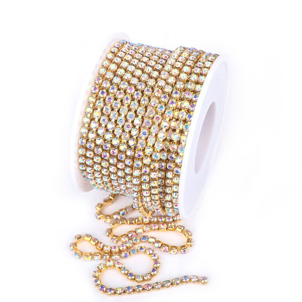 SuperValueChoice HCSEOA00022 SS6(2mm) Crystal Rhinestone Diamond Close Chain Trim for Sewing,Crafts