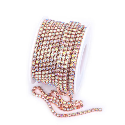 SuperValueChoice HCSEOA00022 SS6(2mm) Crystal Rhinestone Diamond Close Chain Trim for Sewing,Crafts
