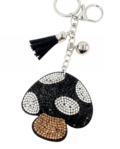 SUPERVALUECHOICE HCSESA00032 Bling Mushroom Brooch Pin & Keyring with Tassel