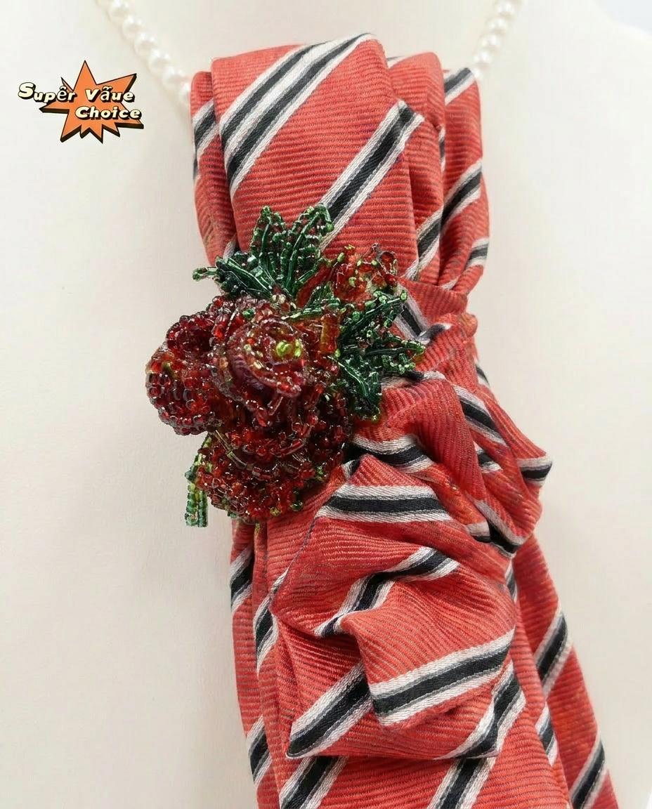 SUPERVALUECHOICE HCSEZA00038 Red and black striped tie