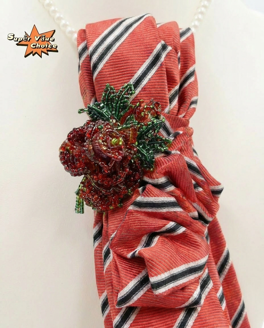 SUPERVALUECHOICE HCSEZA00038 Red and black striped tie