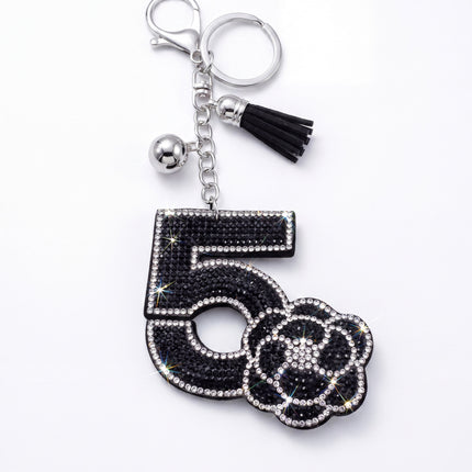 SUPERVALUECHOICE HCSESA00030 Bling Number 5 Brooch Pin & Keyring with Tassel