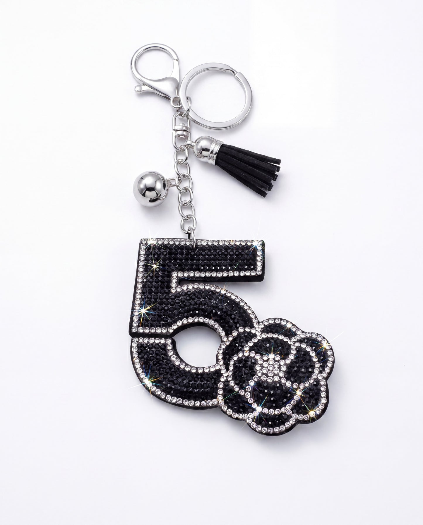 SUPERVALUECHOICE HCSESA00030 Bling Number 5 Brooch Pin & Keyring with Tassel