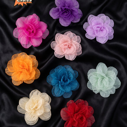 SUPERVALUECHOICE HCSESA00106 Fairy Style Oversized Yarn Flower Brooch - 20cm Fabric Corsage Pin for Womens Dress Accessories & Jewelry Gift