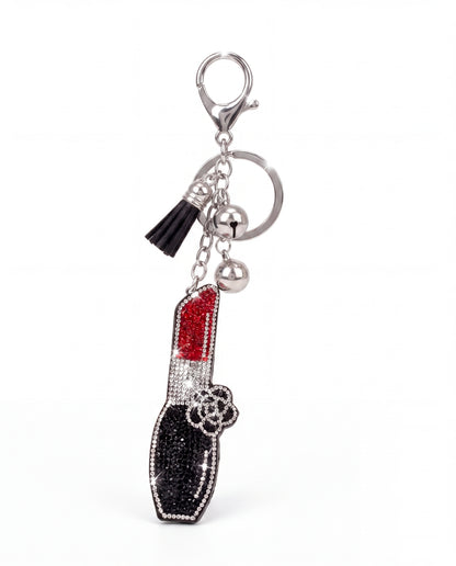 SUPERVALUECHOICE HCSESA00034 Rhinestone Lipstick Keychain & Brooch Sparkly Accessory
