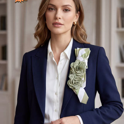 SUPERVALUECHOICE HCSEZA00001 Green Striped Floral Bow Tie