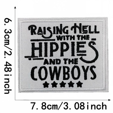 SUPERVALUECHOICE HCSEYB00112 15Pcs Western Country Slogan Embroidered Iron On Patches Casual Garment DIY Decor Appliques