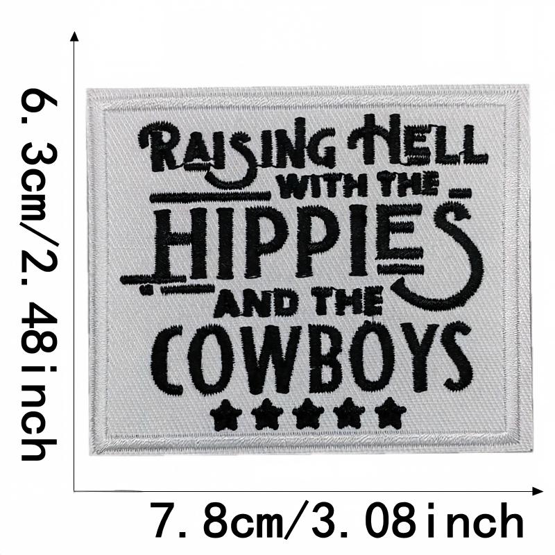 SUPERVALUECHOICE HCSEYSB00112 15Pcs Western Country Slogan Embroidered Iron On Patches Casual Garment DIY Decor Appliques