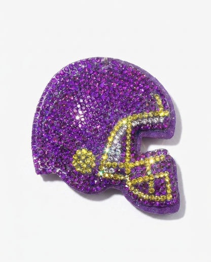 SUPERVALUECHOICE HCSESA00051 Sparkly Crystal Sports Helmet Keychain&Brooch
