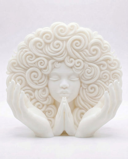 SUPERVALUECHOICE HCSEUA00023 Z-Customizable Unpainted Multi Golden Hands Prayer Woman Figurine Base, DIY Handcraft Supplies for Keychains Brooches 2.6" × 2.4" × 1.2"
