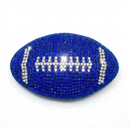 SUPERVALUECHOICE HCSESA00094 Shiny blue football-shaped brooch and keychain