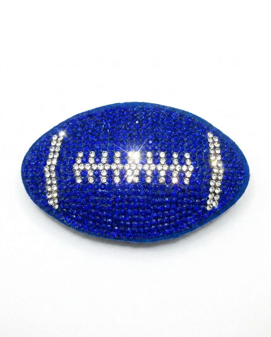 SUPERVALUECHOICE HCSESA00094 Shiny blue football-shaped brooch and keychain