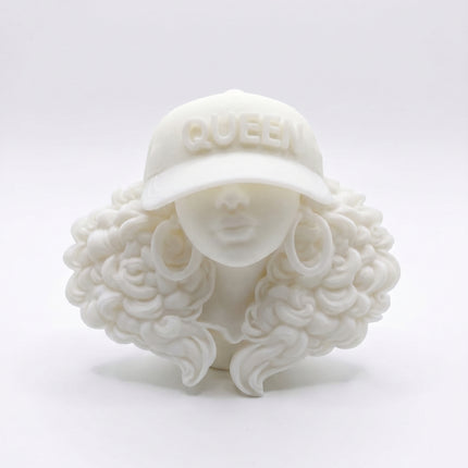 SUPERVALUECHOICE HCSEUA00014 Z-Paint Your Own Wavy Border Queen Baseball Cap Woman Resin Mold Blank, DIY Accessory Blanks to Make Brooch Keychain Charms