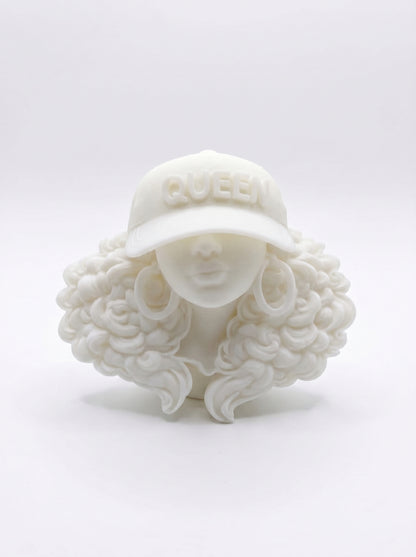 SUPERVALUECHOICE HCSEUA00014 Y-Paint Your Own Wavy Border Queen Baseball Cap Woman Resin Mold Blank, DIY Accessory Blanks to Make Brooch Keychain Charms2.3" × 2" × 0.5"