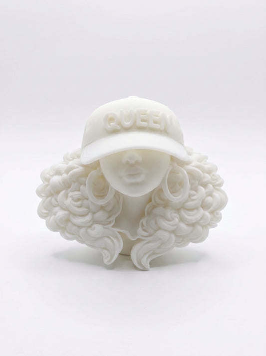 SUPERVALUECHOICE HCSEUA00014 Y-Paint Your Own Wavy Border Queen Baseball Cap Woman Resin Mold Blank, DIY Accessory Blanks to Make Brooch Keychain Charms2.3" × 2" × 0.5"