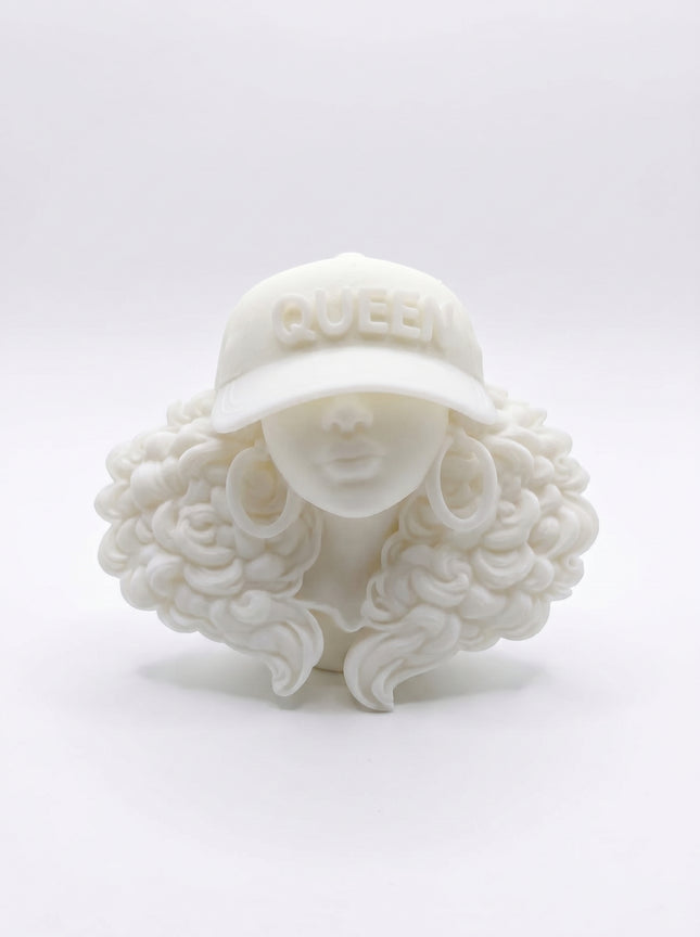 SUPERVALUECHOICE HCSEUA00014 Z-Paint Your Own Wavy Border Queen Baseball Cap Woman Resin Mold Blank, DIY Accessory Blanks to Make Brooch Keychain Charms