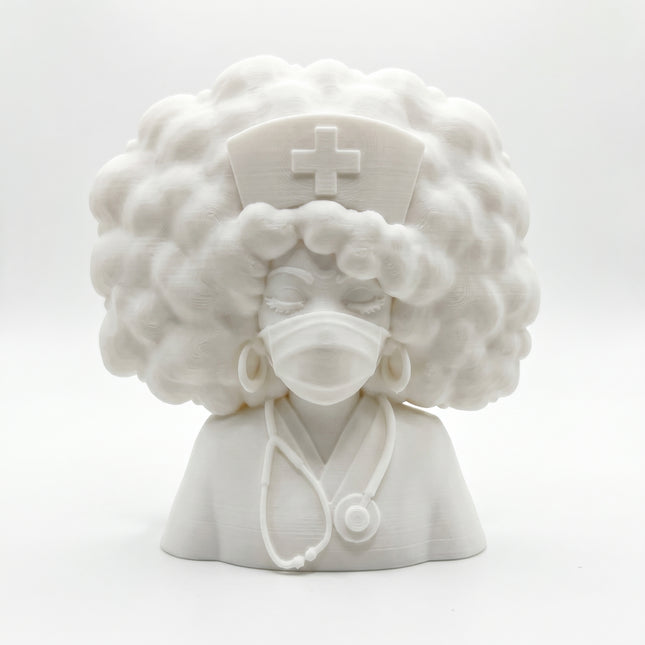 SUPERVALUECHOICE HCSEUA00052  Z-Blank Red Cross Afro Nurse Resin Sculpture DIY Paintable Blanks for Brooch Keychain Handmade Accessories