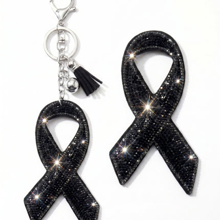 SUPERVALUECHOICE HCSESA00048 Sparkly Rhinestone Ribbon Keychain Brooch