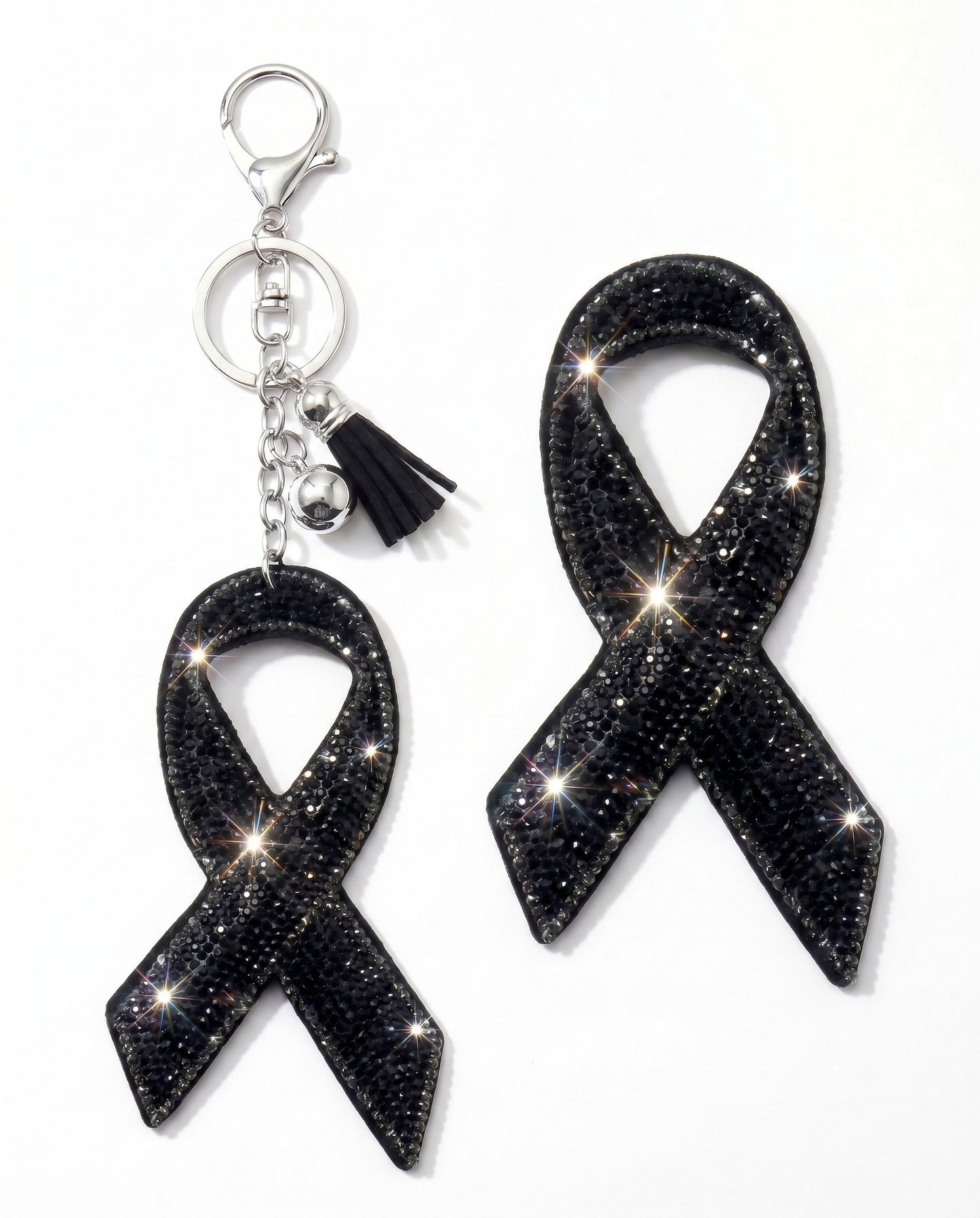 SUPERVALUECHOICE HCSESA00048 Sparkly Rhinestone Ribbon Keychain Brooch