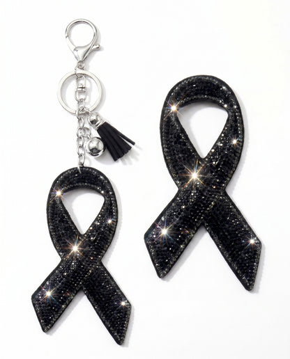 SUPERVALUECHOICE HCSESA00048 Sparkly Rhinestone Ribbon Keychain Brooch
