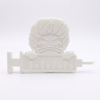 SUPERVALUECHOICE HCSEUA00078  Z-Unpainted Masked Healthcare Worker Holding Injection Resin Mold Base for Handmade DIY Jewelry Craft Supplies 2.2" × 2.7" × 0.5"