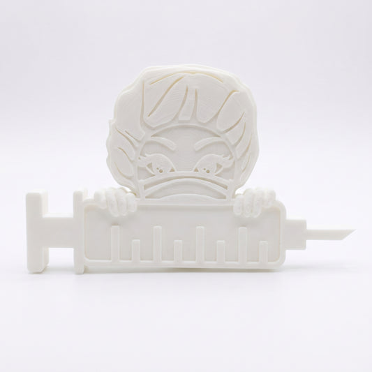SUPERVALUECHOICE HCSEUA00078  Z-Unpainted Masked Healthcare Worker Holding Injection Resin Mold Base for Handmade DIY Jewelry Craft Supplies 2.2" × 2.7" × 0.5"