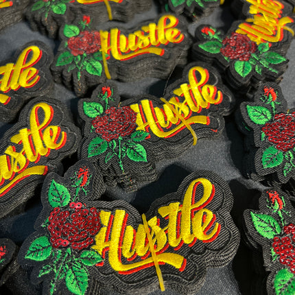 SUPERVALUECHOICE HCSEYC00019 Rose Sequin Embroidered Patch Iron On Floral Word Patch for Denim Jacket Backpack DIY Clothing Decor