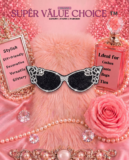 SUPERVALUECHOICE HCSESA00028 Bling Sunglasses Shape Brooch Pin & Keyring with Tassel