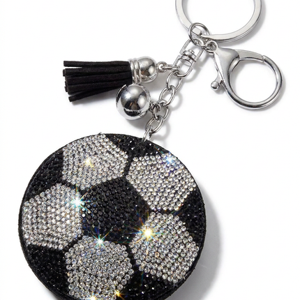 SUPERVALUECHOICE HCSESA00064 Rhinestone Soccer Ball Keychain & Brooch
