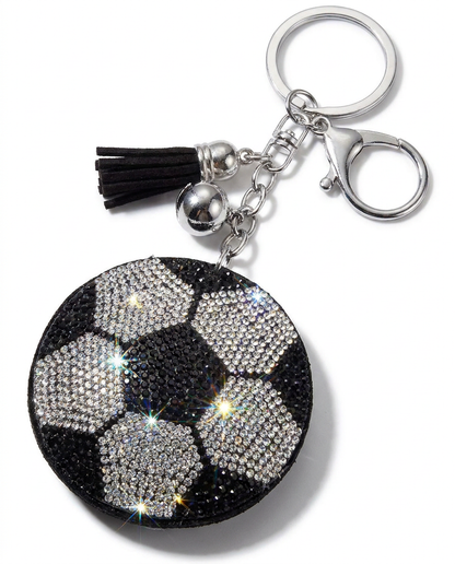 SUPERVALUECHOICE HCSESA00064 Rhinestone Soccer Ball Keychain & Brooch