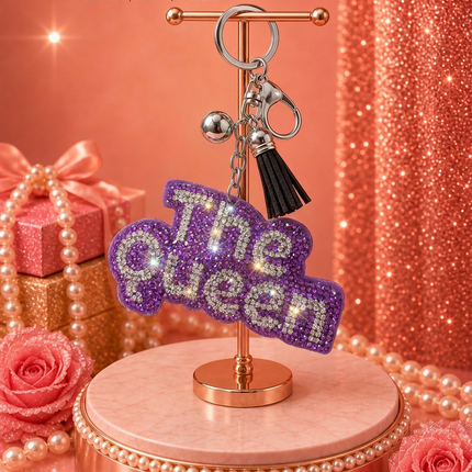SUPERVALUECHOICE HCSESA00045 Sparkly Rhinestone The Queen Keychain&Brooch