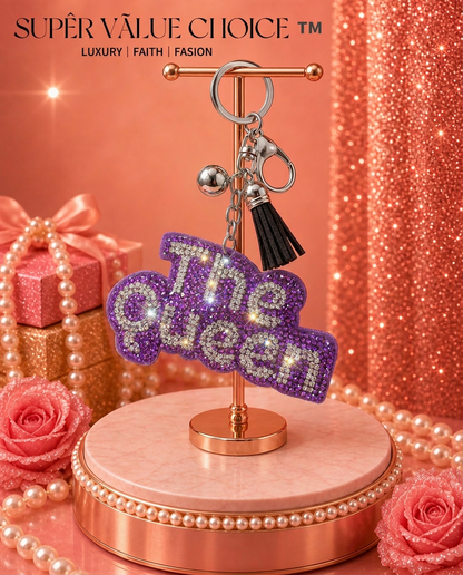 SUPERVALUECHOICE HCSESA00045 Sparkly Rhinestone The Queen Keychain&Brooch
