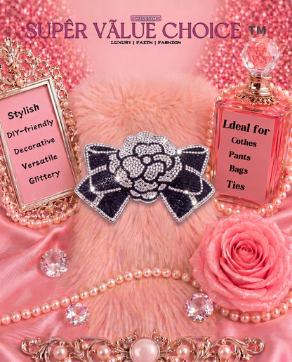 SUPERVALUECHOICE HCSESA00025 Crystal Camellia Bow Keychain & Brooch