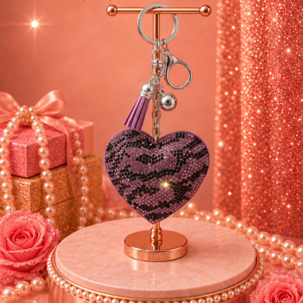 SUPERVALUECHOICE HCSESA00044 Sparkly Rhinestone Heart Bow Keychain Brooch