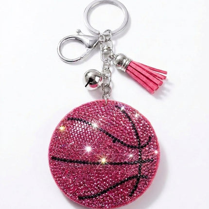 SUPERVALUECHOICE HCSESA00093 Fashion Sports Ball Rhinestone Keychain & Brooch
