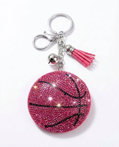 SUPERVALUECHOICE HCSESA00093 Fashion Sports Ball Rhinestone Keychain & Brooch