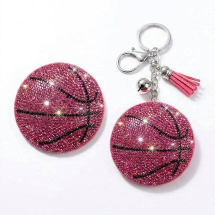 SUPERVALUECHOICE HCSESA00093 Fashion Sports Ball Rhinestone Keychain & Brooch
