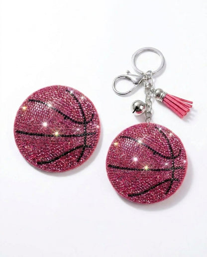 SUPERVALUECHOICE HCSESA00093 Fashion Sports Ball Rhinestone Keychain & Brooch