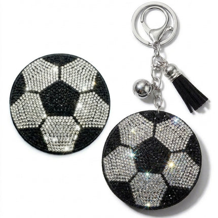 SUPERVALUECHOICE HCSESA00064 Rhinestone Soccer Ball Keychain & Brooch