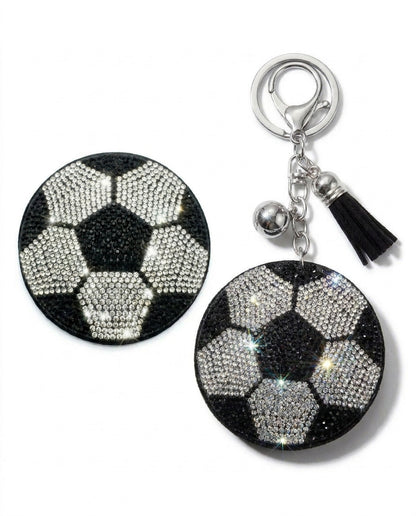 SUPERVALUECHOICE HCSESA00064 Rhinestone Soccer Ball Keychain & Brooch