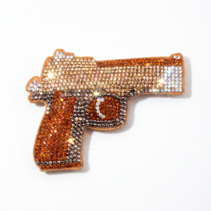 SUPERVALUECHOICE HCSESA00042 Rhinestone Gun Keychain & Brooch Sparkly Accessory